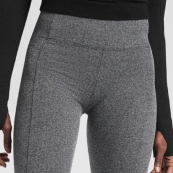 Athleta Delancey Herringbone Leggings Size S • Gray Zip Pocket Activewear - Picture 3 of 9